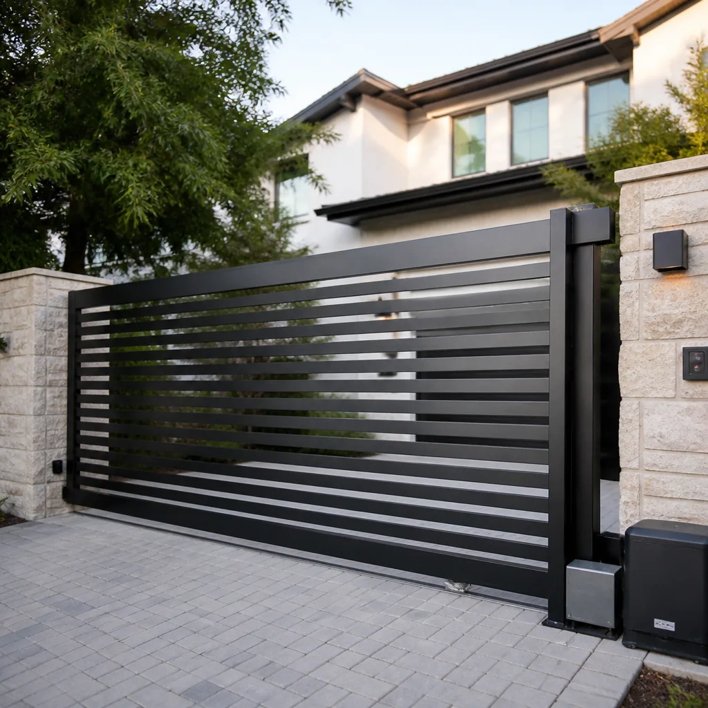 Sliding driveway gates